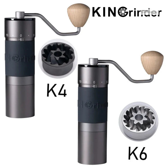 KINGrinder K4/K6 Manual Coffee Grinder — Portable 420 Stainless Steel Mill with 48mm Titanium-Plated Burr