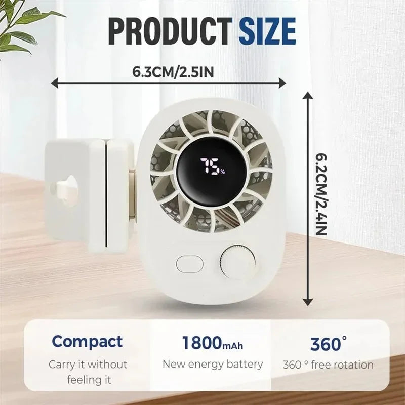 3-in-1 Clip-On Fan - 360° Rotatable USB Rechargeable Car, Outdoor & Desktop Cooling Fan
