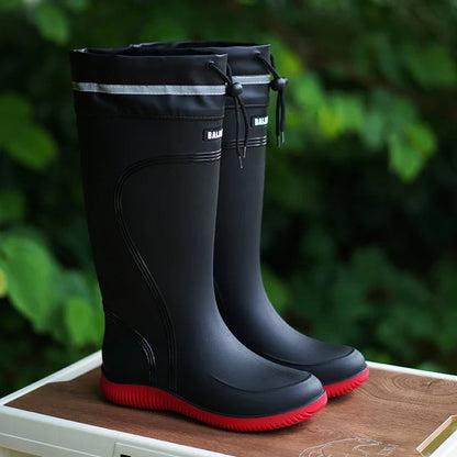 Men’s & Women’s High-End Rain Boots – Waterproof, Non-Slip Short & Mid-Calf Rubber Boots with Drawstring