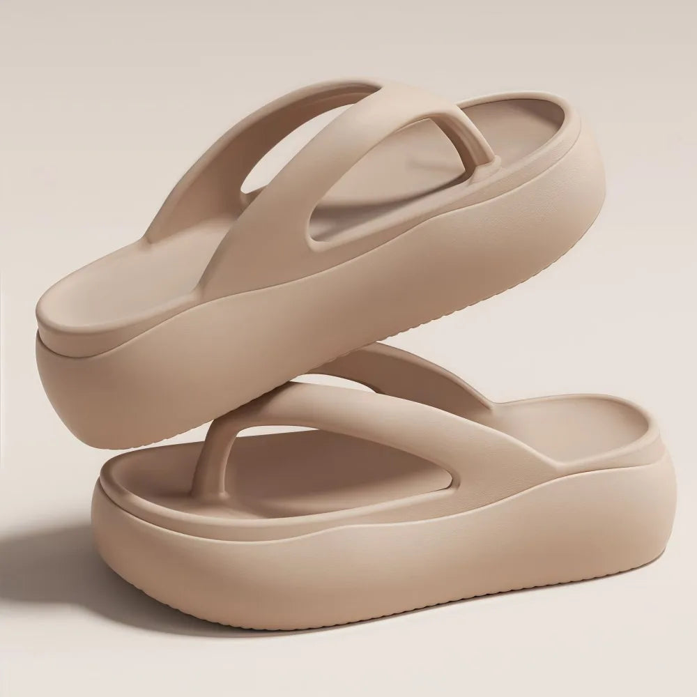 Height-Increasing Platform Slippers - 5CM EVA Non-Slip Lightweight Beach Sandals for Women
