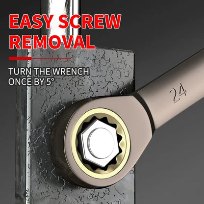 12pcs/6pcs Dual-Use Ratchet Wrench Set — 72-Tooth Quick Ratchet Heads with 180° Rotation Hardware Tools