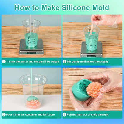 20A Silicone Mold Making Kit 32oz – Green Liquid Rubber, Fast Cure Mold Maker for Resin Casting & DIY Craft Molds
