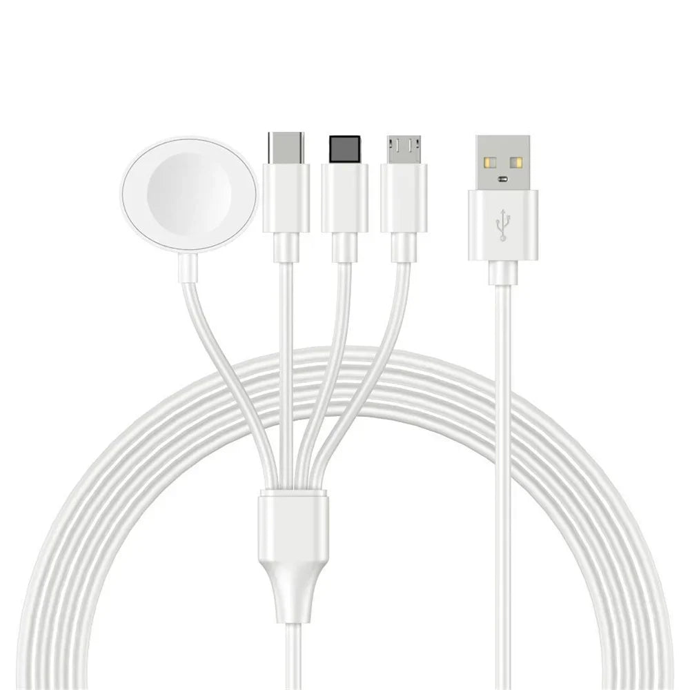 4-in-2 Multi Watch Charging Cable – Fast USB Type-C Charger for iWatch, iPhone, AirPods & iPad Accessories