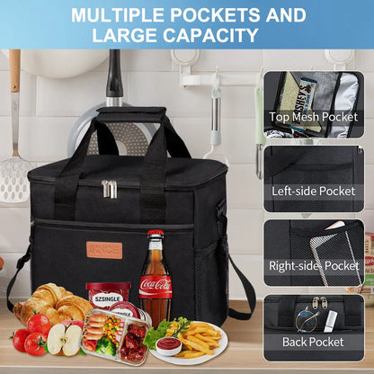15L Collapsible Cooler Bag – Large Insulated Picnic Lunch Bag for Outdoor Travel, Camping, BBQ & Family Party