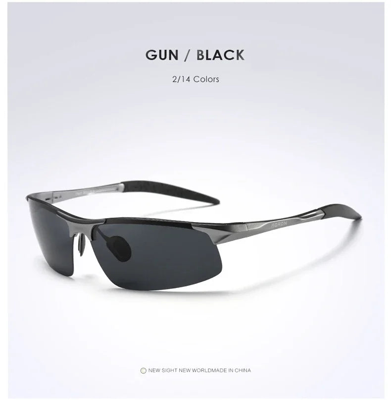 AORON Men’s Driving Sunglasses — Polarized UV400 Anti-Glare Retro Sport Glasses with Aluminum Magnesium Frame