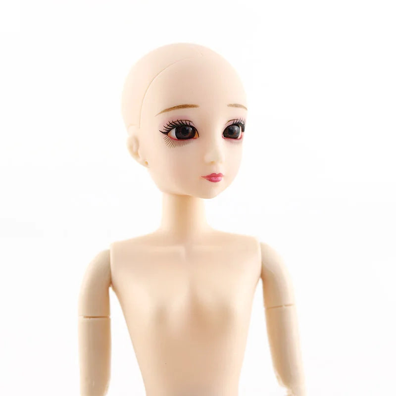 30cm Fashion Doll – 1/6 BJD Body with 3D Eyes, Long Wig, Princess Makeup DIY Toy for Girls