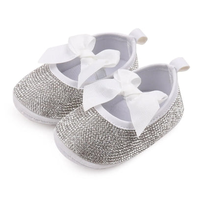 Baby Girls’ Bowknot Shoes - Shiny Diamond Sneakers & Sandals for Newborns and Toddlers