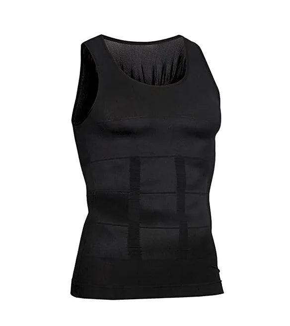 YBFDO Men's Slimming Body Shaper Compression Vest - Seamless Waist Trainer Tank Top for Weight Loss and Belly Control
