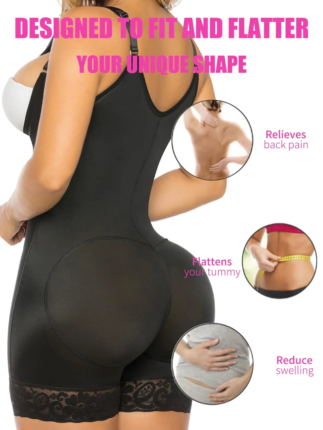 Women’s Compression Body Shaper – Colombian Fajas Butt Lifter Slimming Corset for Post-Surgery Support