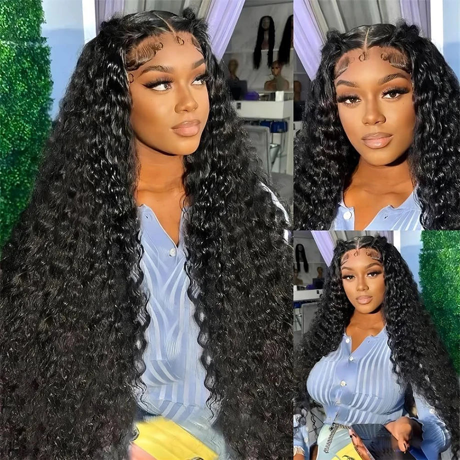 Deep Wave Human Hair Lace Front Wig – 13x6/13x4 Wet & Wavy Curly Wig for Women, Pre-Plucked 5x5 & 6x4 Closure Natural Hairline