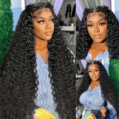 Deep Wave Human Hair Lace Front Wig – 13x6/13x4 Wet & Wavy Curly Wig for Women, Pre-Plucked 5x5 & 6x4 Closure Natural Hairline