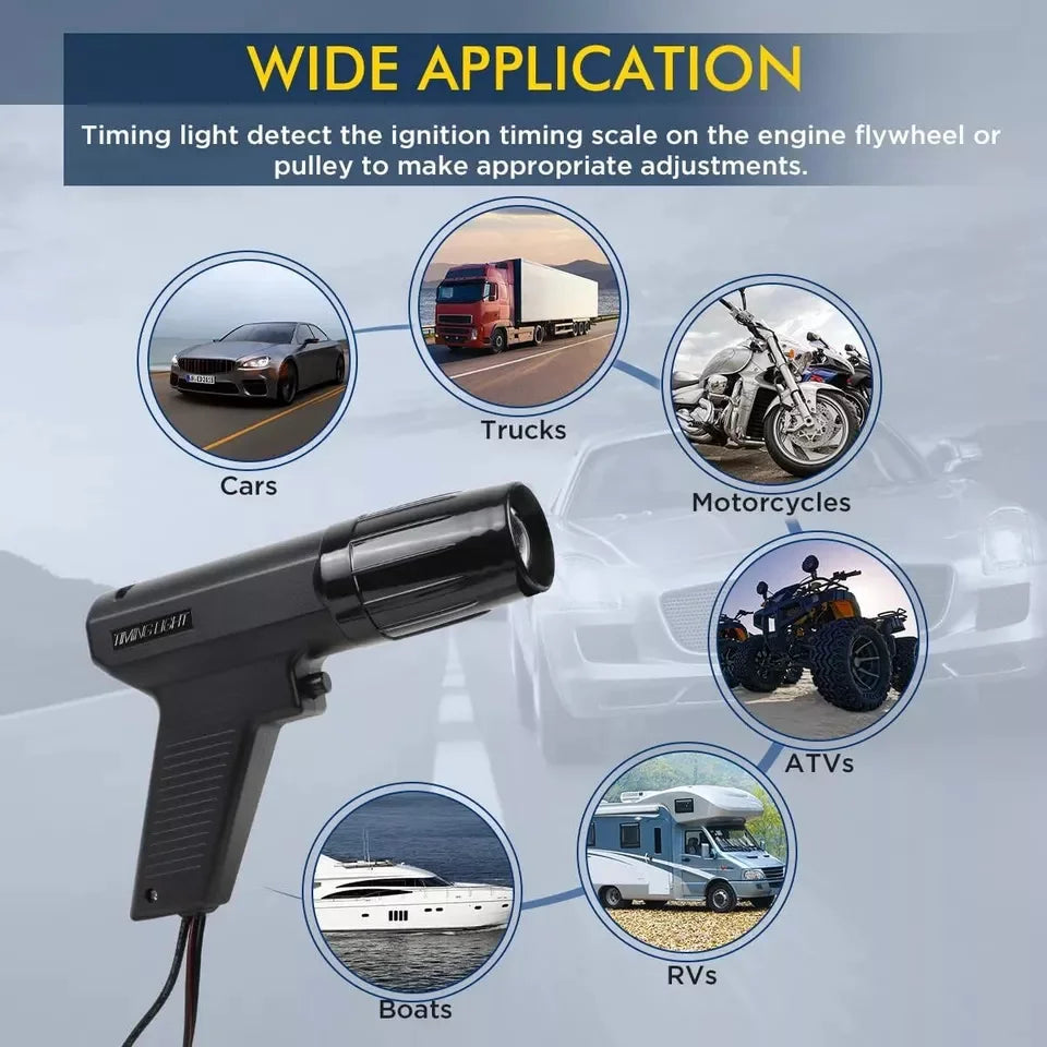 12V Car Ignition Timing Gun Induction Strobe Light for Gasoline Engines - Ideal for Car & Motorcycle Repair Tools