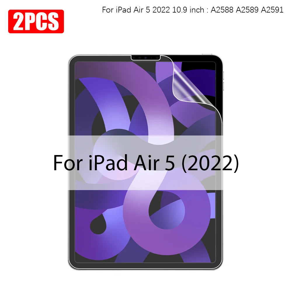 2PCS Paper-Like Screen Protector for iPad (10th Gen, Pro 11/12.9, Air 5/4, Mini 6, 7-9th Gen)