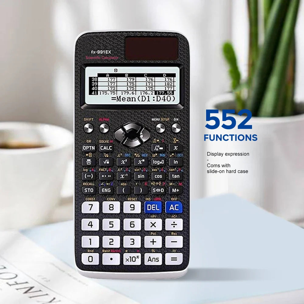 552-Function Scientific Calculator Multifunction Student Exam Calculator High-End Portable Math Learning Tool Economical Design
