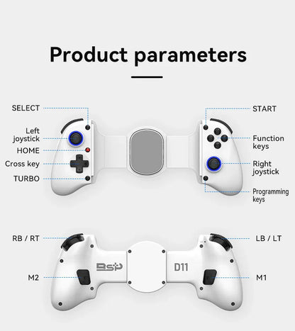 BSP-D11 Stretching Wireless Game Controller – Compatible with SWITCH, Android, iOS, PS3, PS4, XBOX, and Tablet for Gamepad Streaming