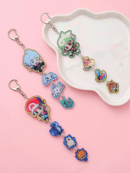 Anime Acrylic Keychain – Cute Cartoon Car Bag Pendant, Creative Gift for Friends & Fans, Fun Keyring Charm