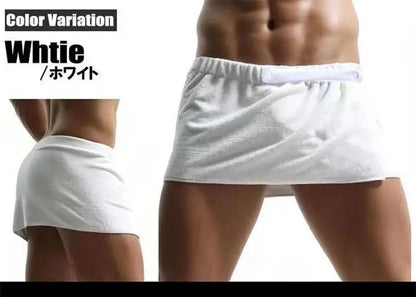 Men’s Absorbent Bath Towel Skirt – Wearable Beach Towel & Swimming Trunks, Anti-Exposure Quick-Dry