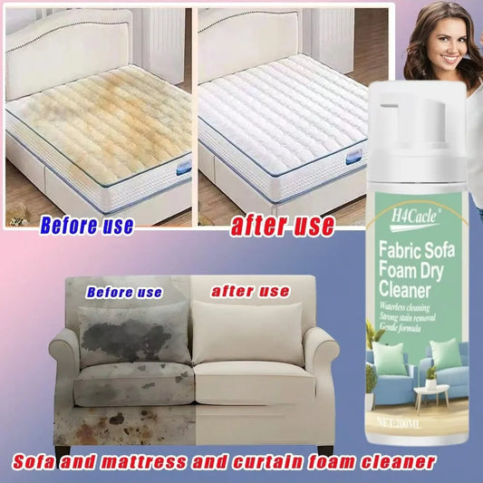 Fabric Sofa Foam Dry Cleaner – Multi-Functional No-Water Stain Remover for Upholstery, Carpet, Curtains & Clothing Care