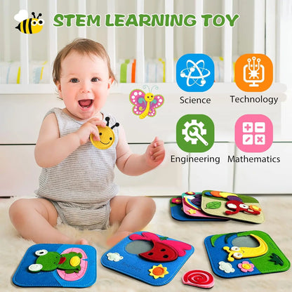 Montessori Busy Book for Kids – Color, Shape & Animal Cognition, Early Education Giraffe Quiet Book, Fine Motor Skills Toy