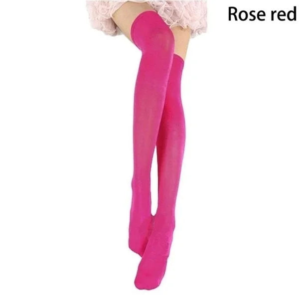 Sexy Black & White Solid Color Over-The-Knee Long Socks – Thigh-High Warm Stockings for Women & Girls