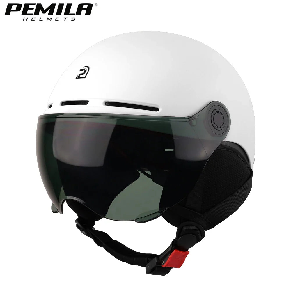 PEMILA Full Edge Wrap Cycling Helmet – MTB & Road Bike Helmet with Goggles, Ear Protection, for E-Bike & Bicycle