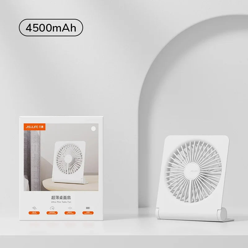 JISULIFE Mini Portable Fan - USB Rechargeable Quiet Foldable Desktop & Hanging Cooling Fan