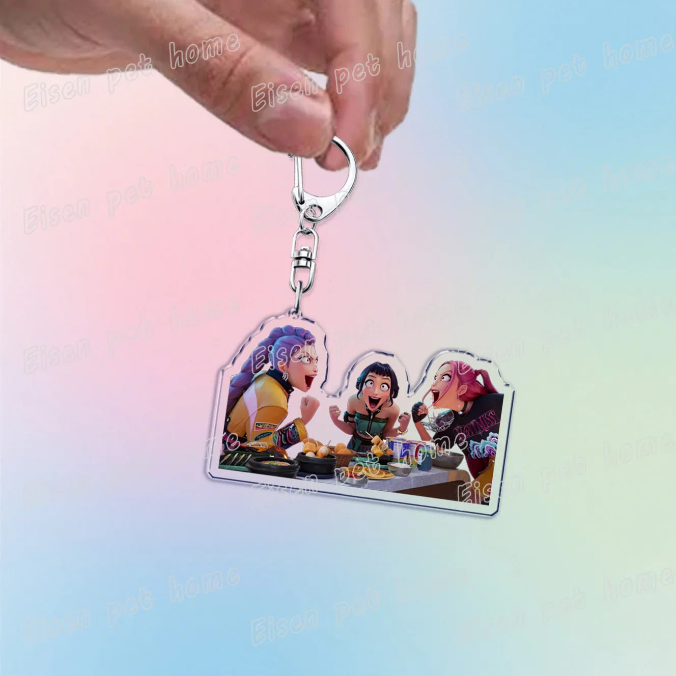 Kpop Demon Hunters Huntrix Saja Boys Keychain Bag Charm Rumi Zoey Jinu Ramen Keyring Fans Gift