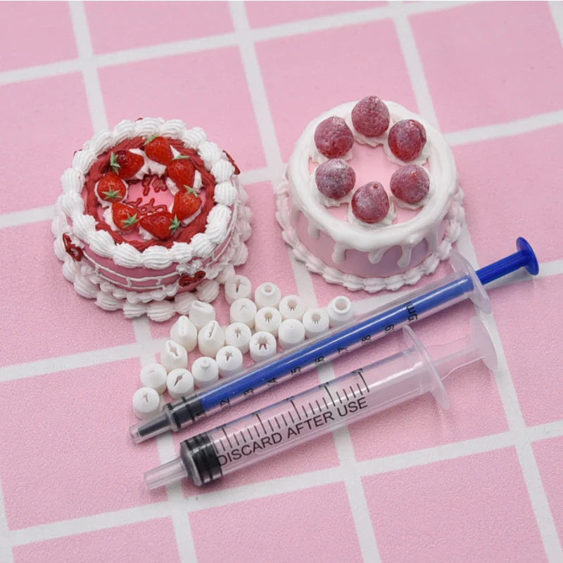 19pcs Mini Nozzle Set - Pottery Clay & Dessert Food Toy Piping Tips, Milk Cream & DIY Miniature Cake Tools