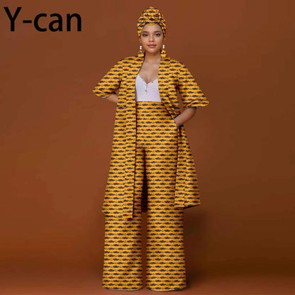African Ankara 2-Piece Suit Set for Women - Traditional Print Jacket & Pants for Office, Business & Party Wear