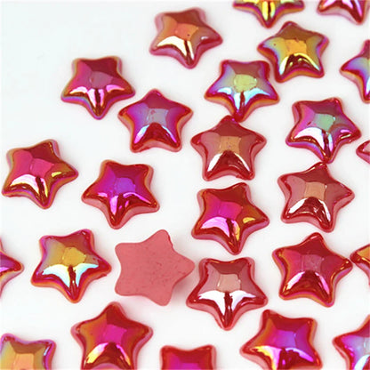 Cong Shao 100pcs 12mm Star AB Acrylic Rhinestones — Flatback Crystals for DIY Clothing & Jewelry Decoration
