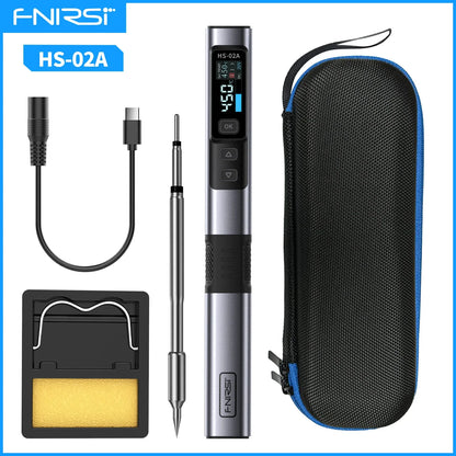 FNIRSI HS-02 Adjustable Temperature Soldering Iron – 20V 100–450℃ 100W Portable Welding & Repair Rework Station Tool
