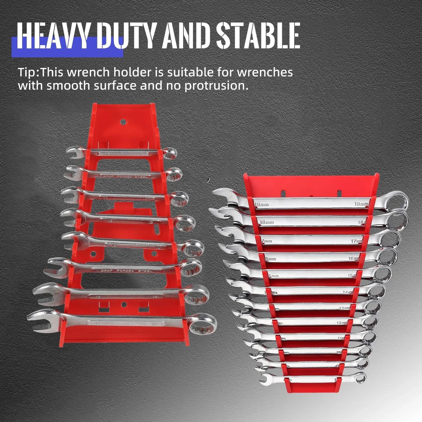 Plastic Wrench Organizer Tray – Tool Rack Holder for Spanners, Sockets & Standard Wrench Storage
