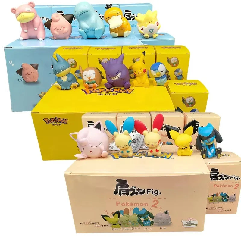 Pokemon Figure Toy Set – Sylveon, Mew, Fuecoco, Plusle, Minun | 4-6pcs Cute Collectible Desktop Decorations with Box