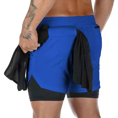 Men's 2-in-1 Double-Deck Running Shorts: Sportswear for Gym Fitness & Training - Jogging Bottoms for Active Men's Clothing