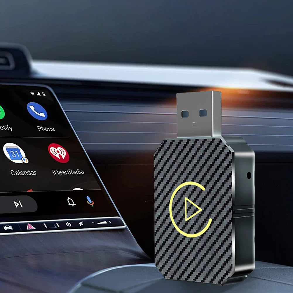Wireless CarPlay & Android Auto Adapter — 2-in-1 Smart Mini Car AI Box with BT Wireless USB Dongle for OEM