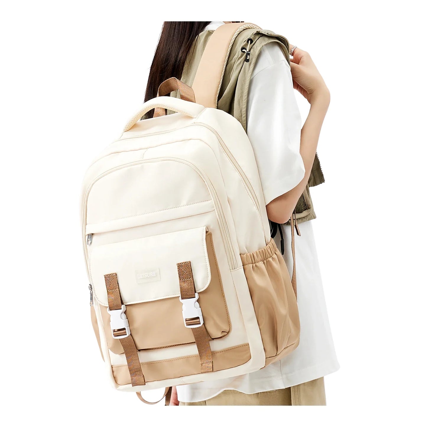 High-Capacity Student Backpack | Trendy Laptop & College Bag for Women, Girls, Travel & School BookBag