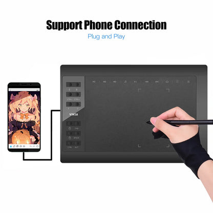 10x6 Inch Professional Graphics Drawing Tablet – 12 Express Keys for Windows & Mac, Digital Painting & Design Tool