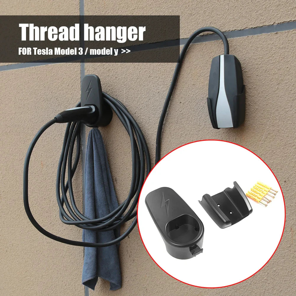 Car Charging Cable Mount – Wall Charger Holder with Chassis & Connector Bracket for Tesla Model 3/Y Accessories