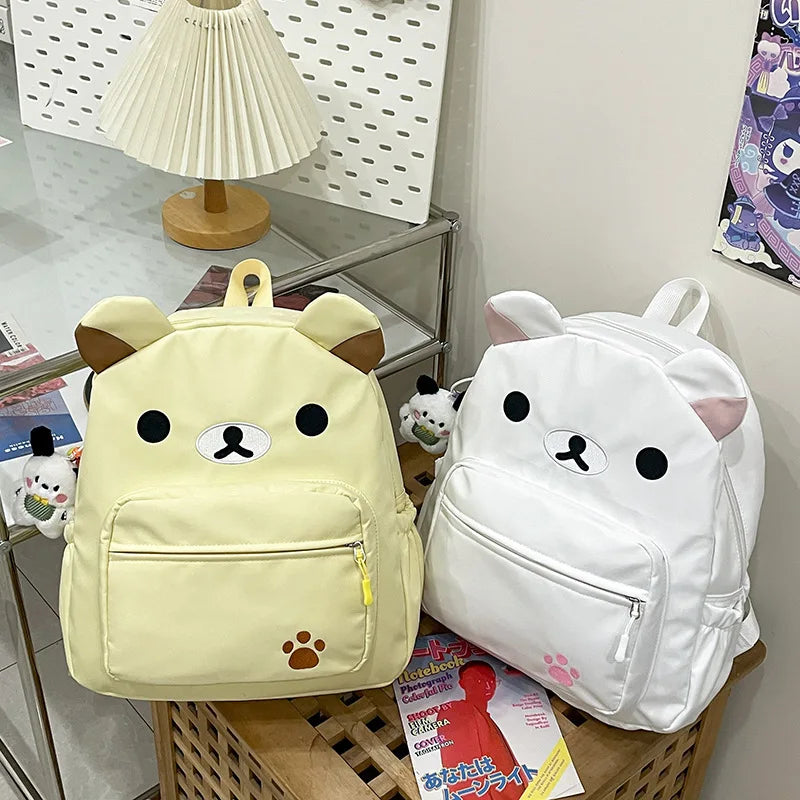 Rilakkuma Anime Backpack — Cute Relax Bear School Bag for Women, Girls & Boys, Outdoor Travel Rucksack Gift