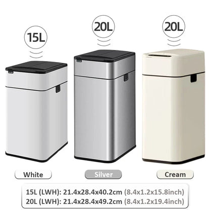 20L Stainless Steel Smart Sensor Trash Can — Automatic Kitchen Food & Waste Bin (15L/20L)