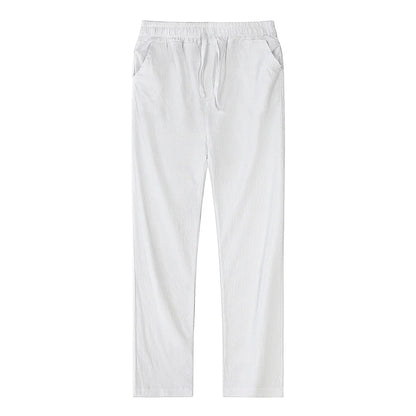Men's Cotton Linen Pants – Breathable Solid Color Trousers for Autumn, Fitness & Streetwear, S-3XL