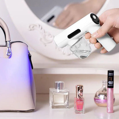Portable Handheld Electric Disinfection Spray Gun – Rechargeable Atomized Humidifier with Blue Light