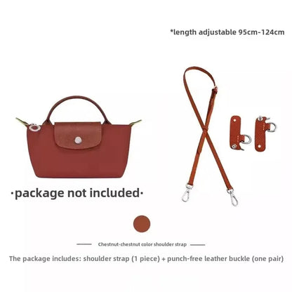 Leather Replacement Crossbody Bag Strap for Longchamp Mini — Earthy Color Shoulder Strap, No Punching Needed