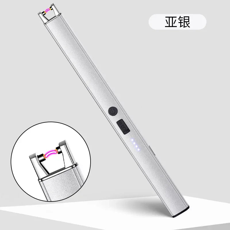 Windproof Pulse Arc USB Lighter — Electronic Electric Igniter with Safety Lock & Battery Display for BBQ & Kitchen