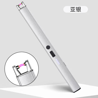 Windproof Pulse Arc USB Lighter — Electronic Electric Igniter with Safety Lock & Battery Display for BBQ & Kitchen