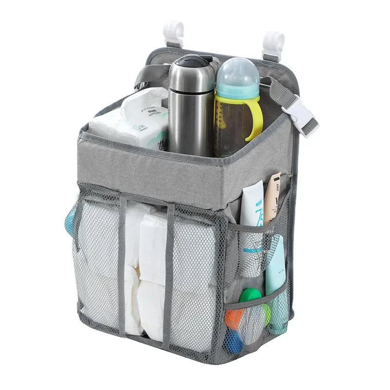 Baby Crib Hanging Storage Bag – Diaper & Nappy Organizer for Cot, Infant Essentials Holder