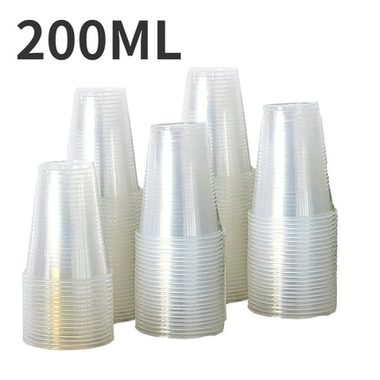 50/100PCS Disposable Clear Plastic Cups — Party, Picnic, Wedding & Camping Drinking Cups