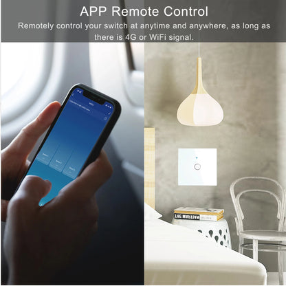 Mobu Tuya WiFi Touch Switch - Smart Wall Light Switch for EU Smart Home - Alexa Google Home Compatible - 433RF WiFi Remote - 1/2/3 Gang