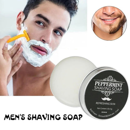 Handmade Smooth Texture Men’s Beard Shaving Soap – Dense Organic Foam Bar for Fresh, Clean Shave