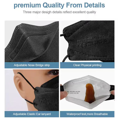 20-120PCS Disposable Fish-Shaped KN95 Face Masks – 4-Layer Protective, Breathable Mask for Men & Women